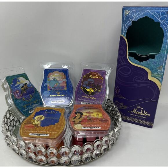 Scentsy Disney Aladdin Wax Collection Limited Edition Set of 5 Bars NEW IN BOX! - Picture 2 of 16